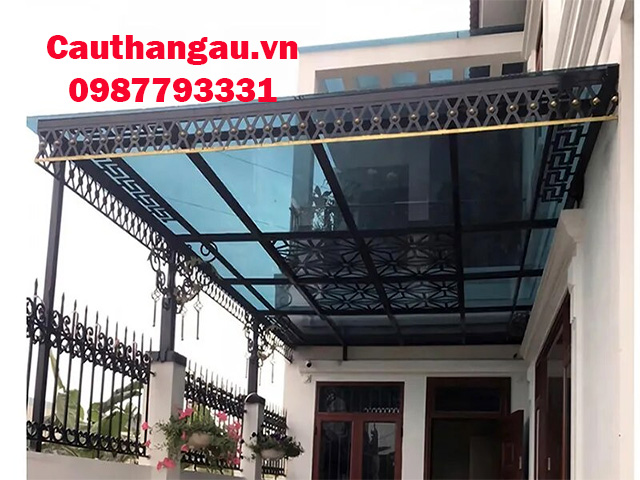 Mái che sắt nghệ thuật kính cường lực tại hà nội Mái che sắt nghệ thuật kính cường lực tại hà nội